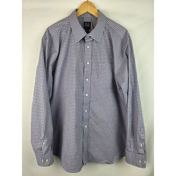 Jos A Bank Traveler Mens Shirt Size XXL Purple Long Sleeve Button Down - Picture 1 of 12